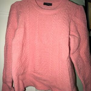 Pink JCrew puff sleeve sweater. Like new!